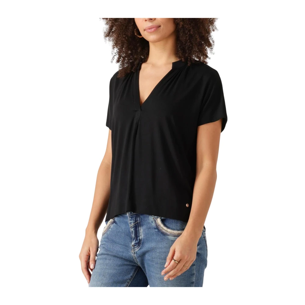 MOS MOSH Zwarte Shira Tee Dames Top Black Dames
