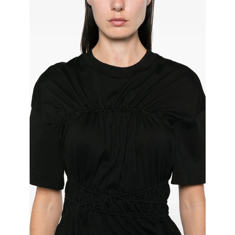 alexander mcqueen Zwarte Jersey T-shirt met Ronde Hals Black Dames