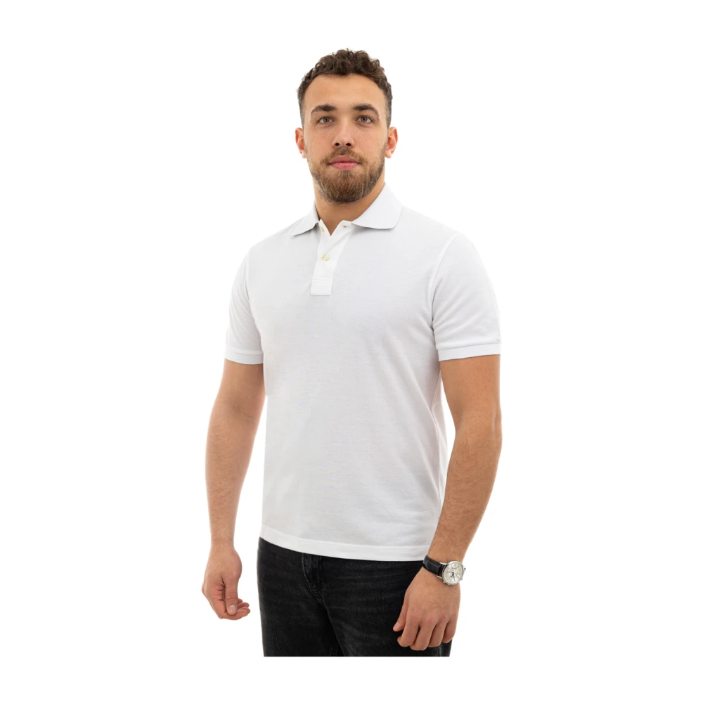 Canali Witte Polo Shirt met korte mouwen White Heren