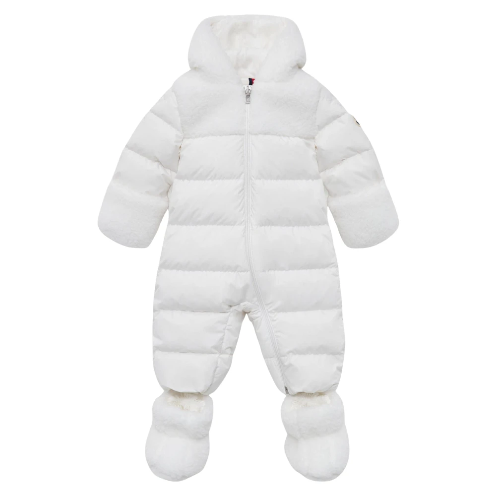 Moncler Unisex Kids White Kids Overalls, 9 M, Baby Down Snowsuit