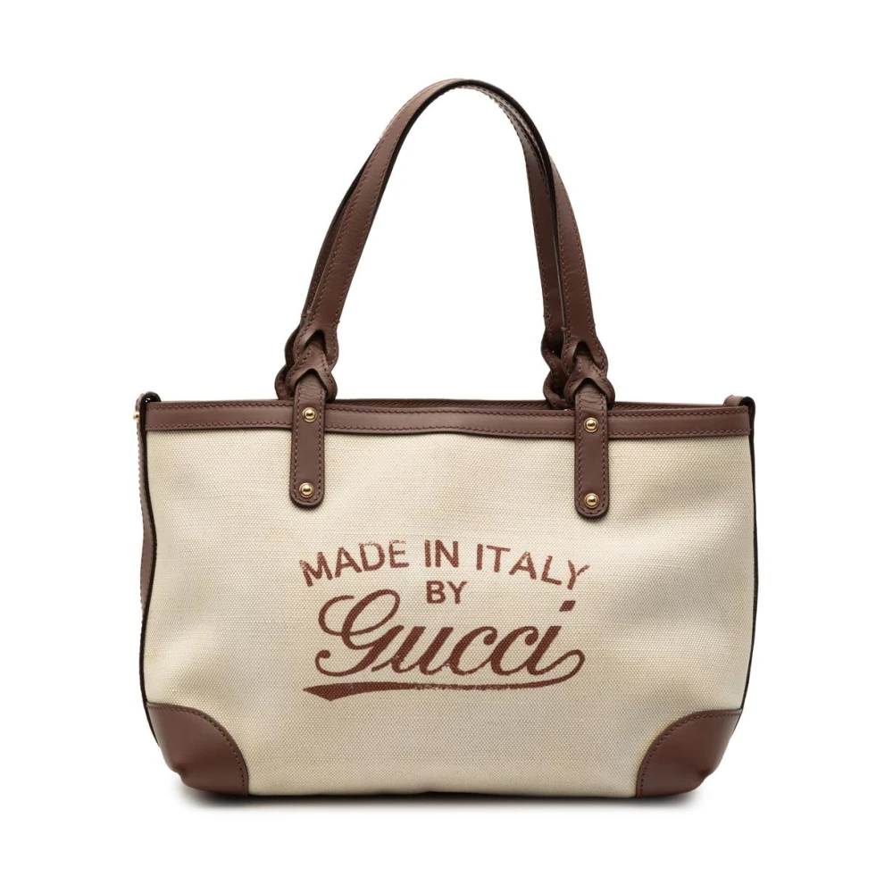 Gucci Vintage Women's Brown Pre-Owned Canvas Tote Bag