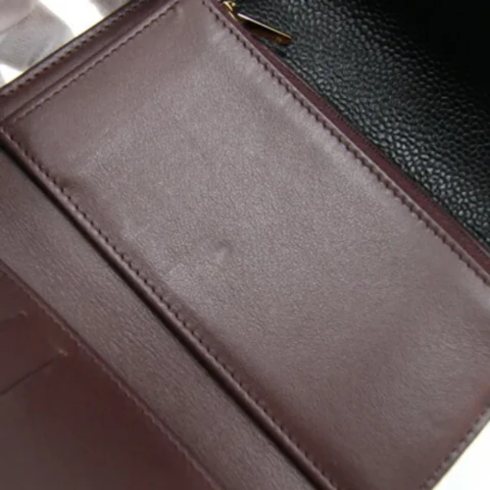 Chanel Vintage Pre-owned Leather wallets Black Dames