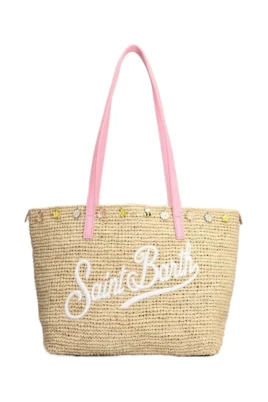 Broderad Raffia Tote Bag