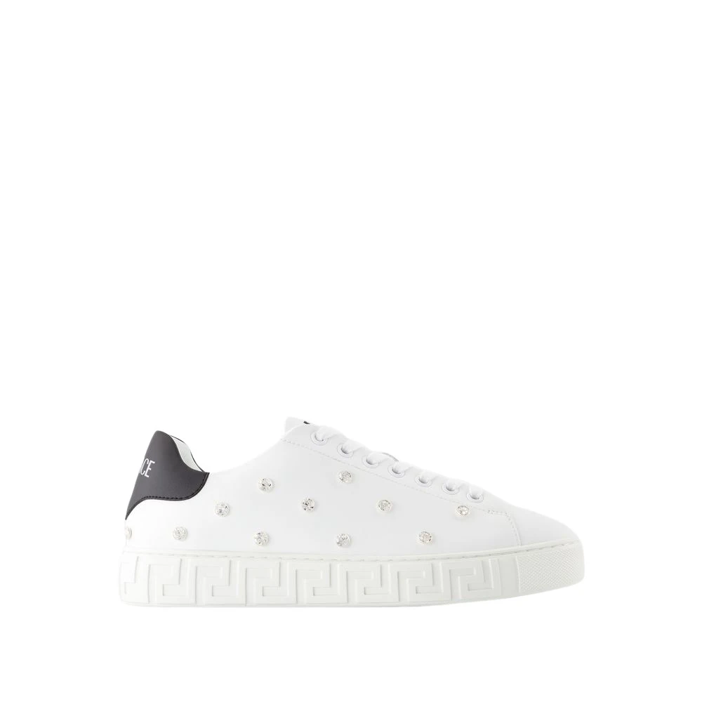 Versace Women's White Leather Sneakers - Round Toe