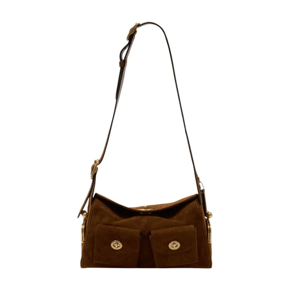 Coach Brown Turnlock Haversack Shoulder Bag - Female - Shoulder Bags - One Size - Bags