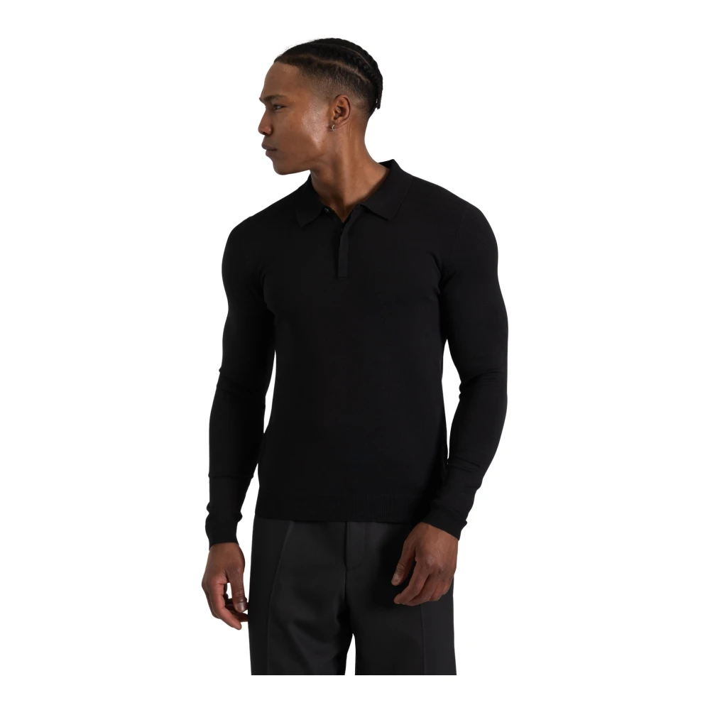 Hugo Men's Black Polo Shirts, S, Stylish Polo Jumper In Viscose-Polyester