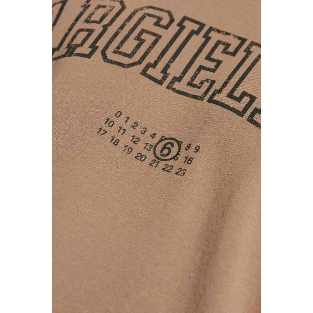 MM6 Maison Margiela T-shirt met print Brown Heren
