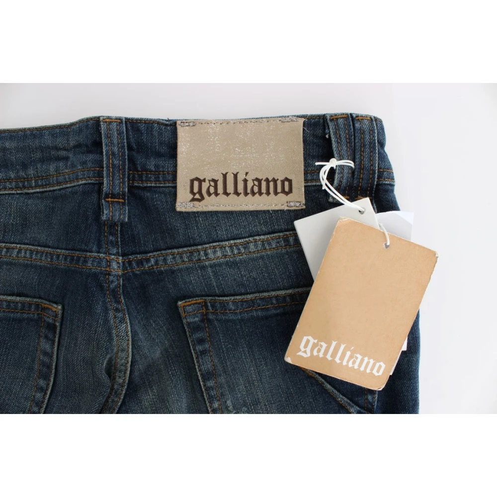 John Galliano Slim Fit Blauwe Wassing Jeans Blue Dames