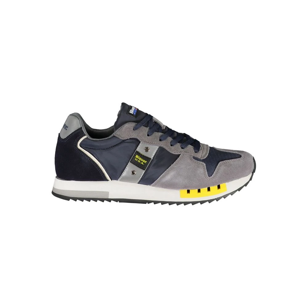Blauer Men's Blue Contrast Lace-Up Trainers Size 7 Uk
