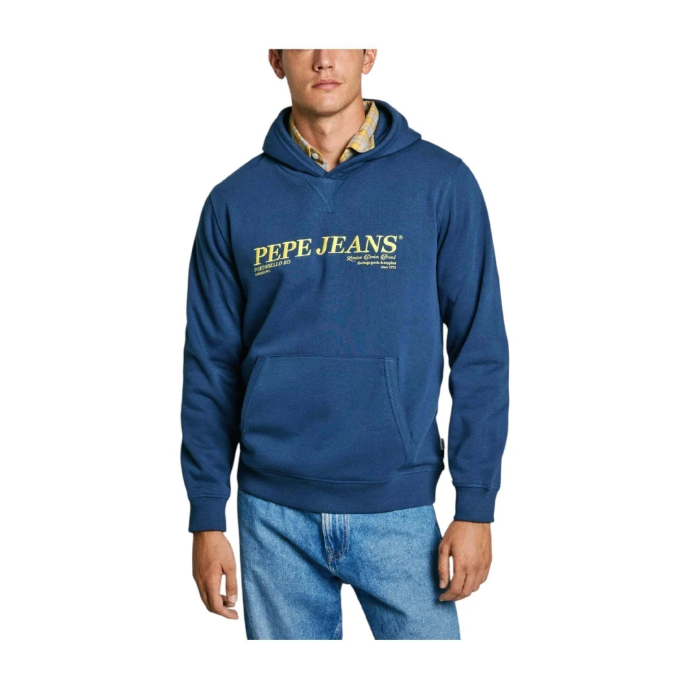 Pepe Jeans Men's Blue Hoodies, M, Dylan Hoodie