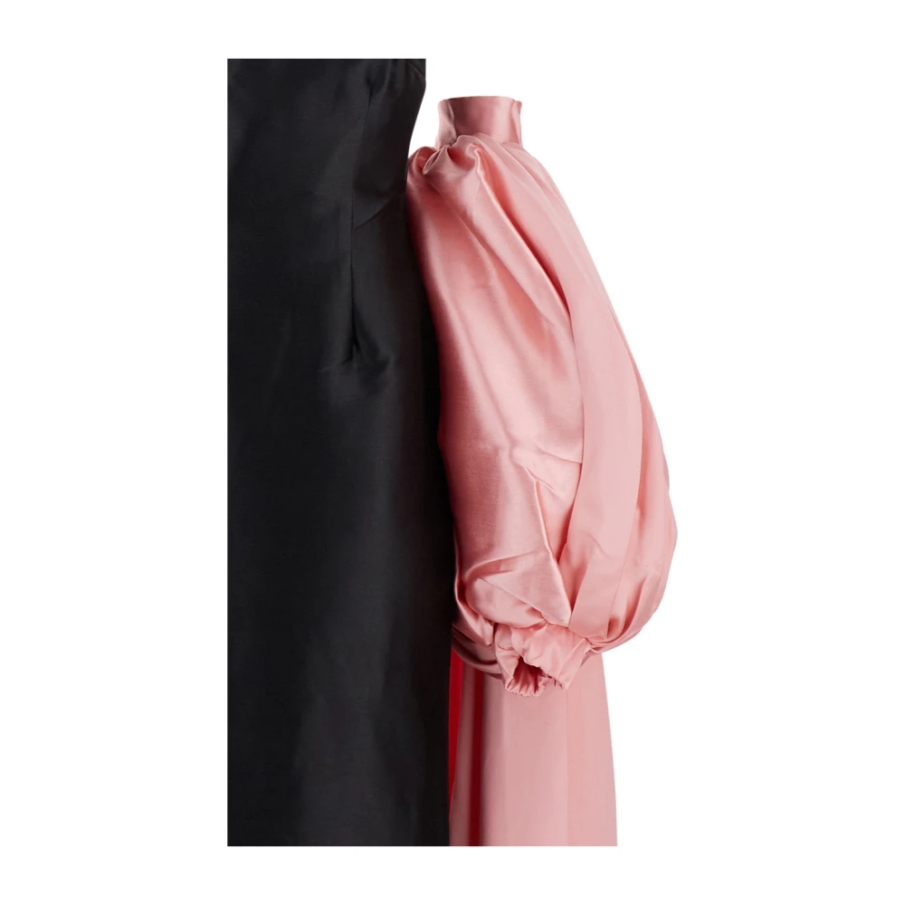 Solace London Zwarte Lange Jurk met Cape-inzet Black Dames