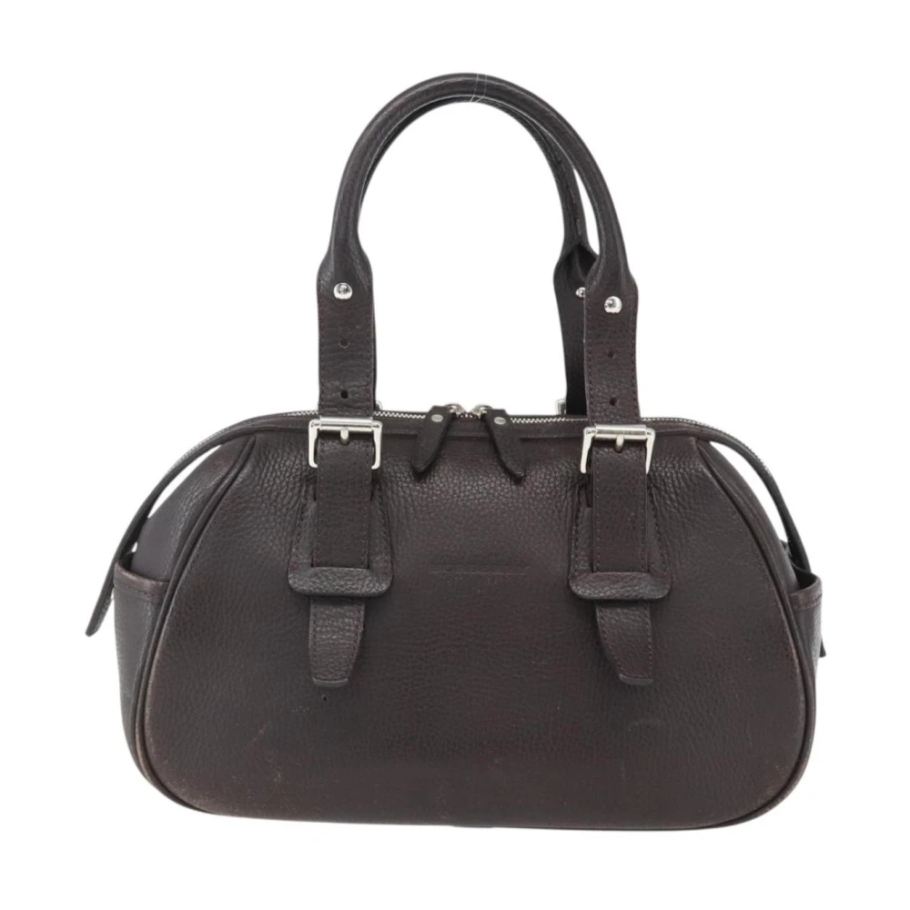 Burberry Vintage Women's Brown Vintage Handbags, One Size, Pre-Owned Vintage Leather Satchel Bag