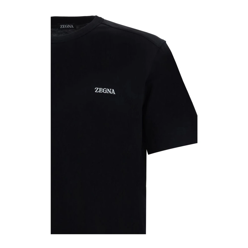 Ermenegildo Zegna Katoenen T-shirt met Monogram Black Heren