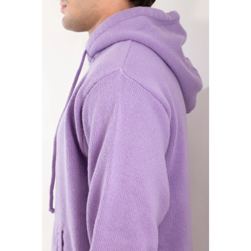 Seven Gauge Capuchon Lamswol Trui Purple Heren