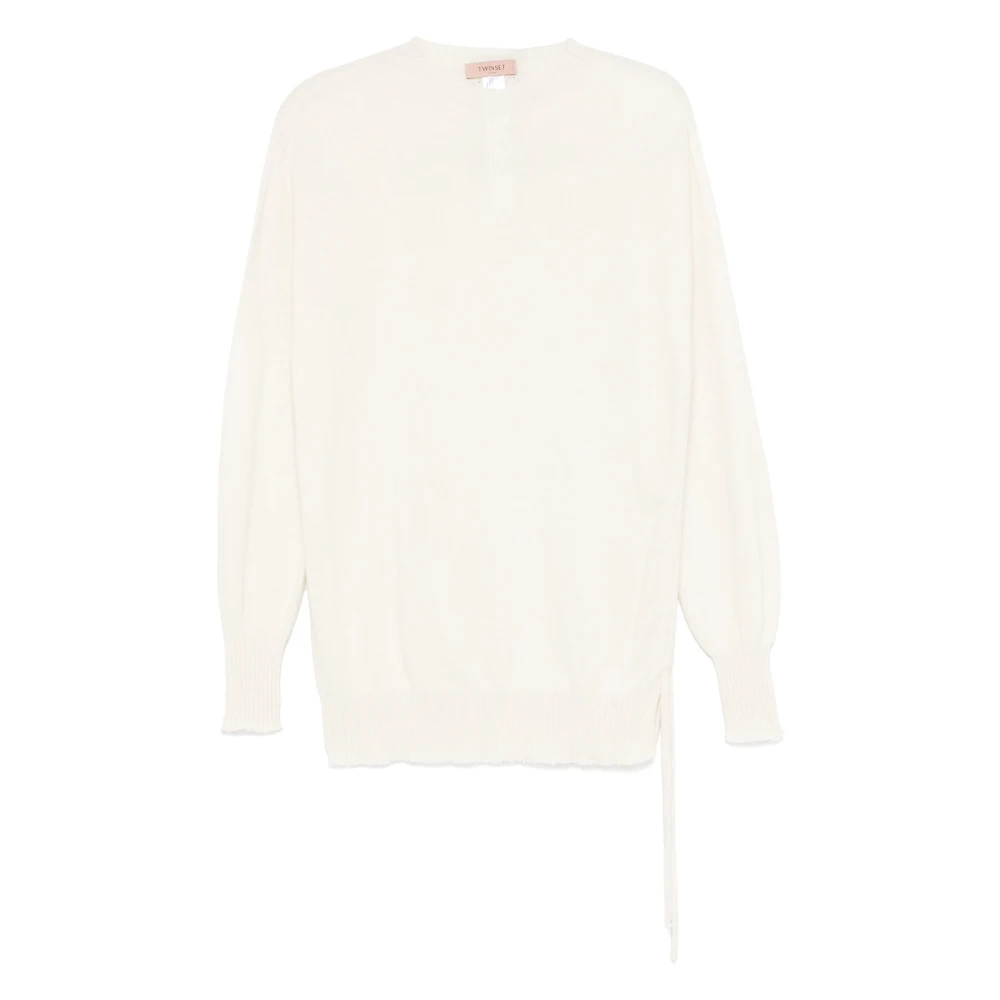 Twinset Sneeuw Gebreide Trui Beige Dames