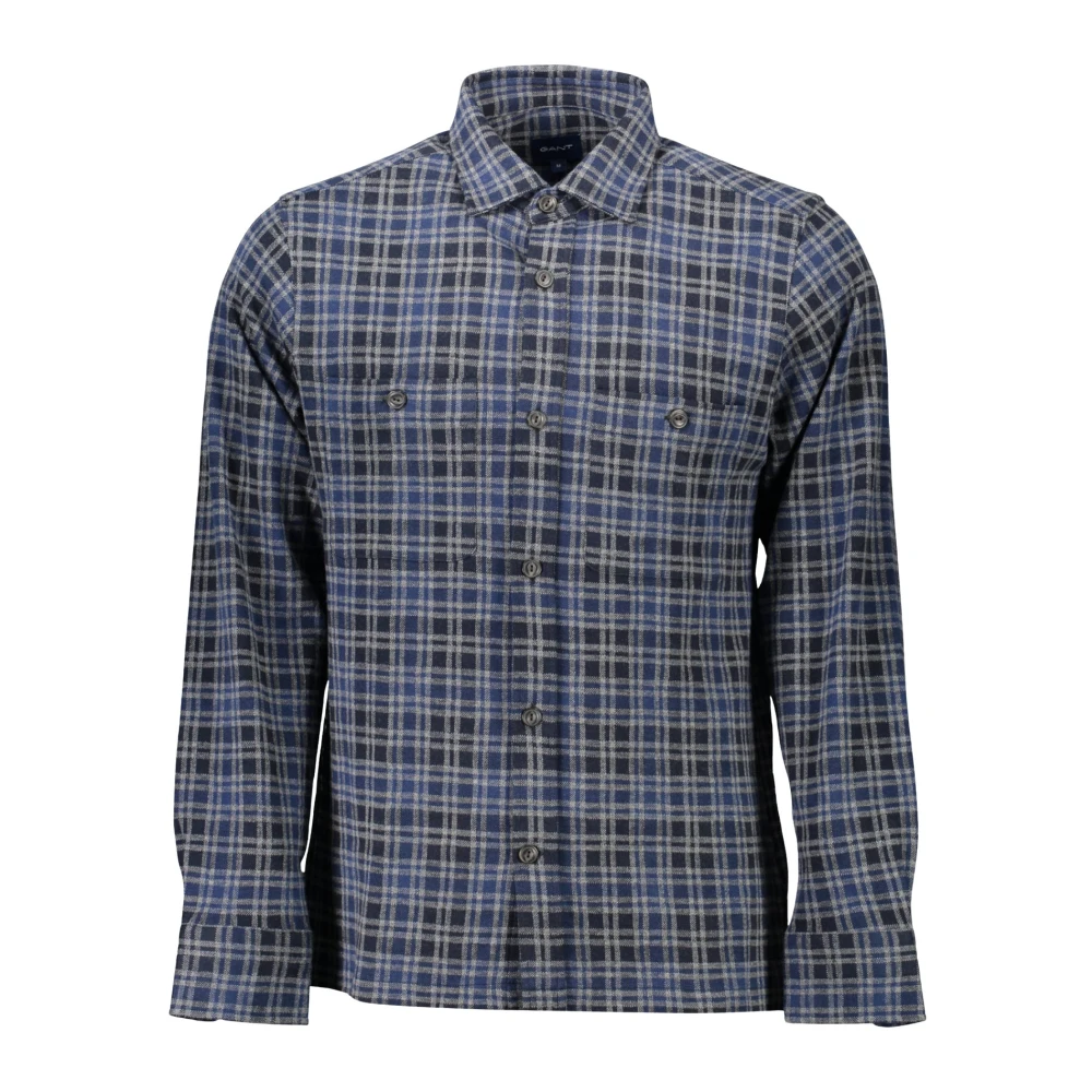 Gant Men's Blue French Collar Long Sleeve Shirt - Casual Shirts - S - Shirts