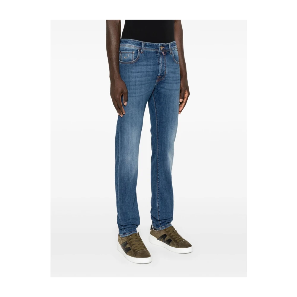 Jacob Cohën Blauwe Denim Wijde Zoom Jeans Blue Heren
