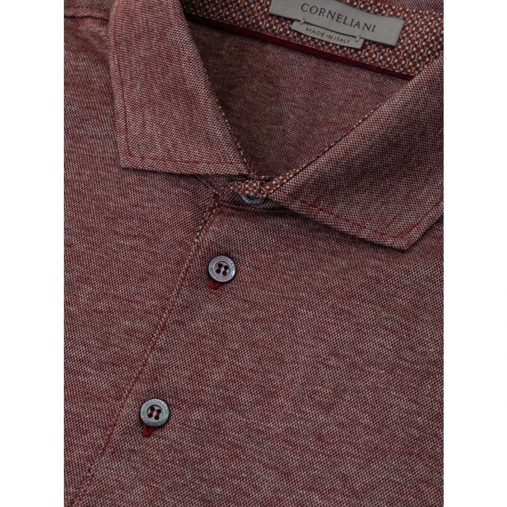 Corneliani Paarse polo met lange mouwen Purple Heren