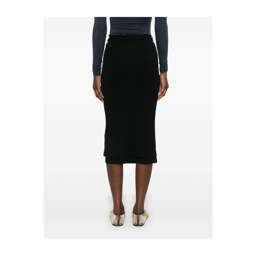 Jil Sander Zwarte Dubbele Rok Black Dames