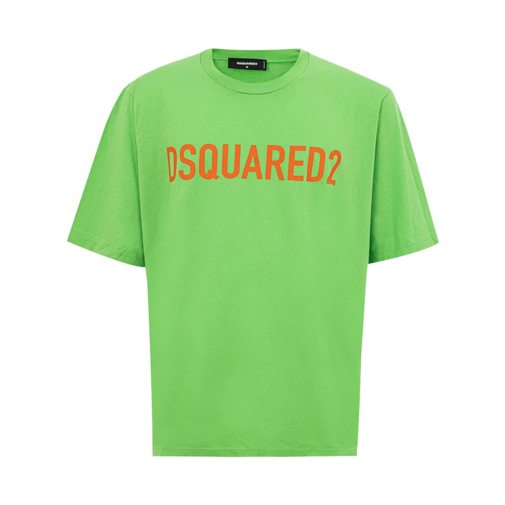 Dsquared2 Katoen Oversize Logo T-Shirt Green Heren