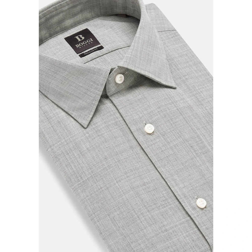 Boggi Milano Regular Fit wollen overhemd Brown Heren