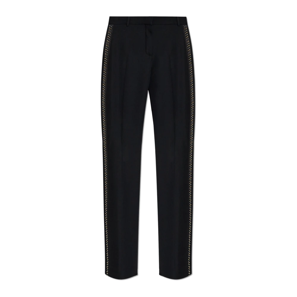 Versace Vrouw Zwart Crisp Crease Broek Met Studs