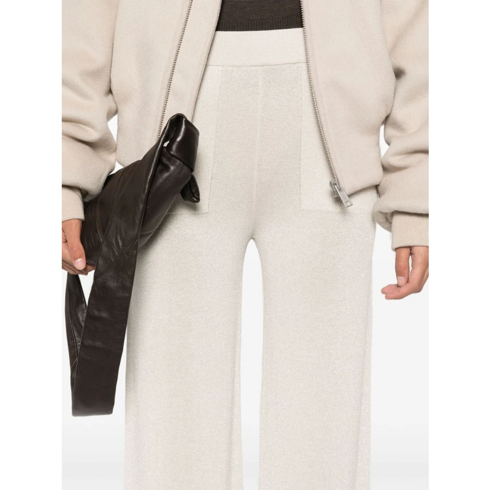 PESERICO Beige Lurex Broek Rechte Snit Beige Dames