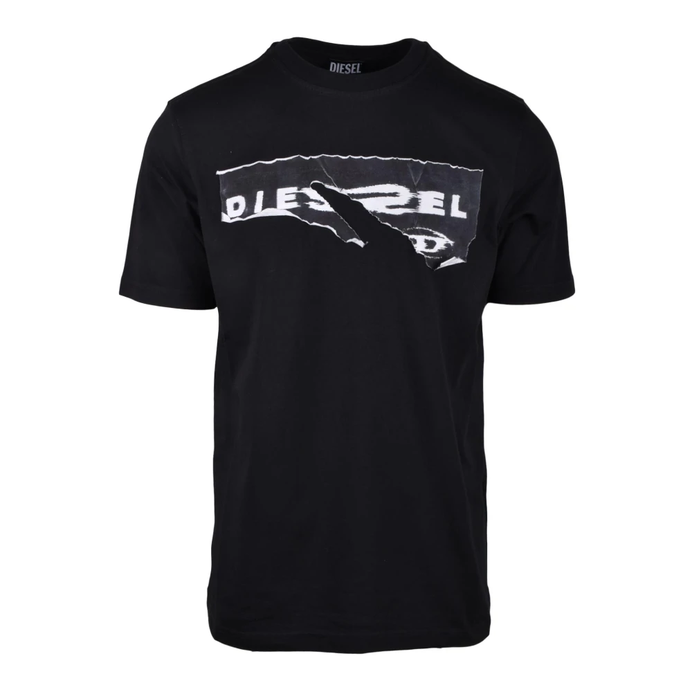 Diesel Men's Black T-Shirts, L, Cotton T-Shirt