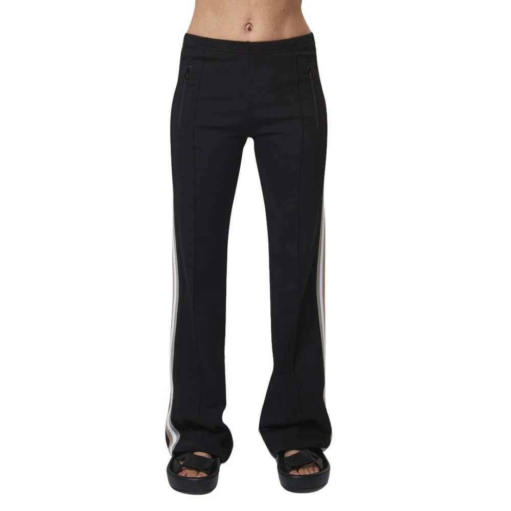 MM6 Maison Margiela Zwarte sportieve broek met zijstrepen Black Dames