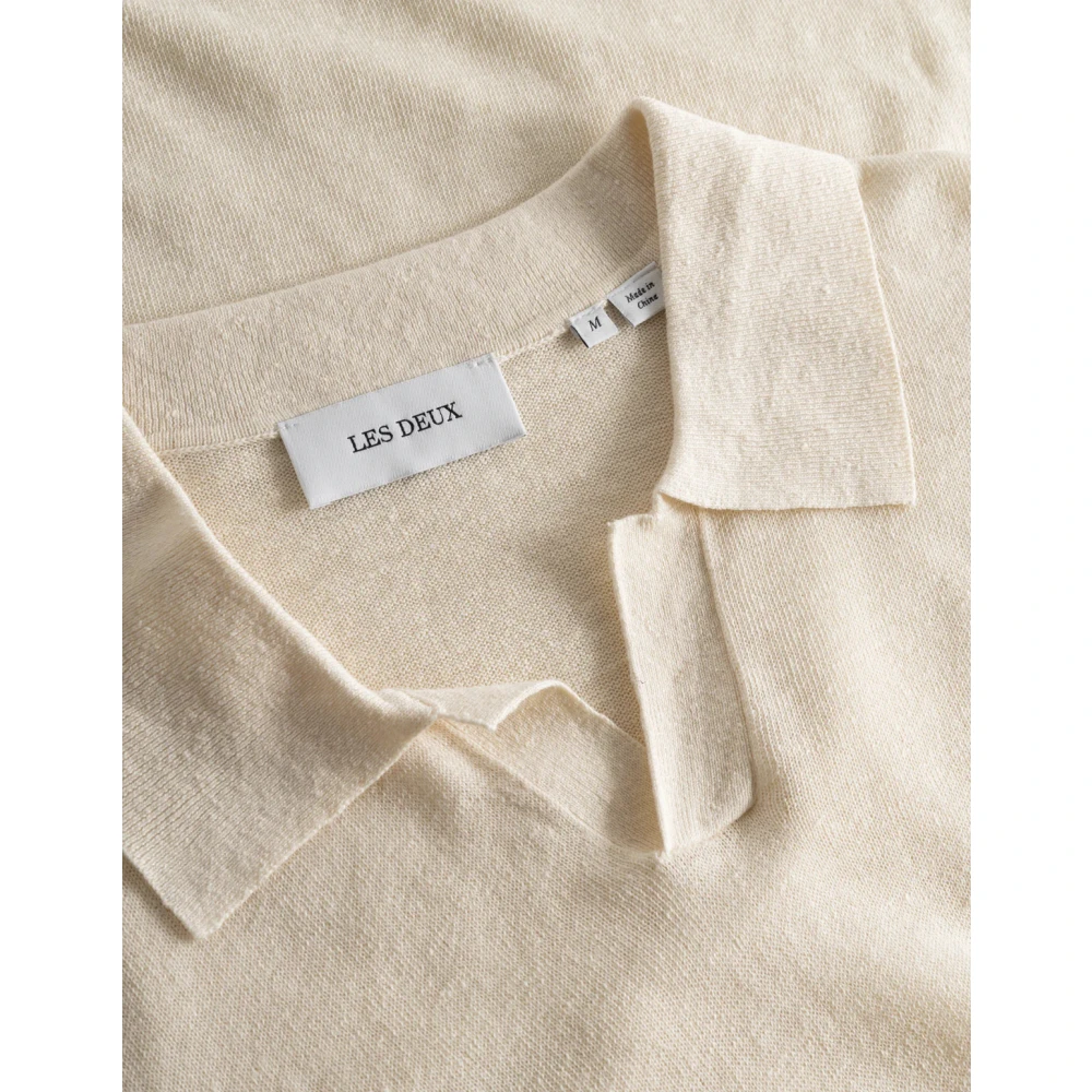 Les Deux Linnen Katoen Polo Trui Beige Heren