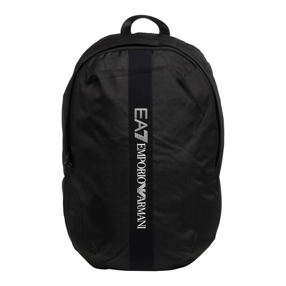 Emporio Armani EA7 Logo Rugzak met Ritssluiting Black Heren