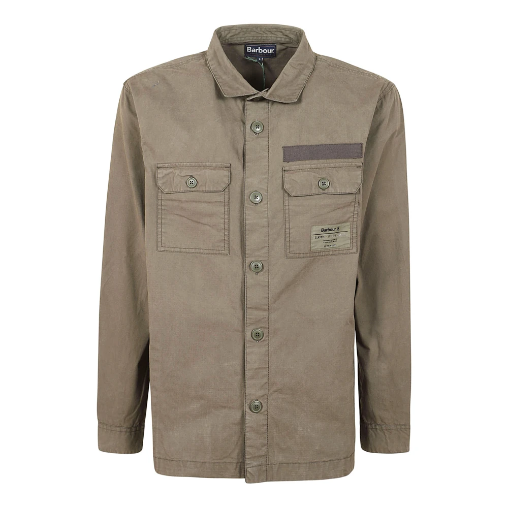 Barbour Katoenen overshirt met knoopsluiting Brown Heren