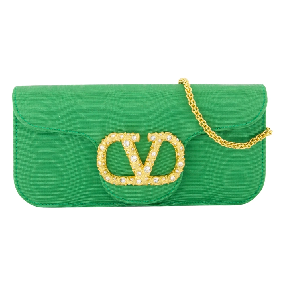 Valentino Garavani Groene VLogo Moiré Mini Tas Green Dames