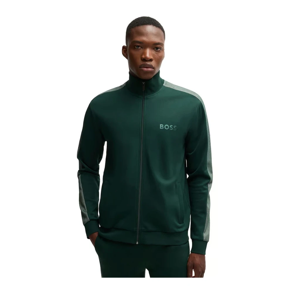 Hugo Boss Groene Zip-Up Sweatshirt Green Heren