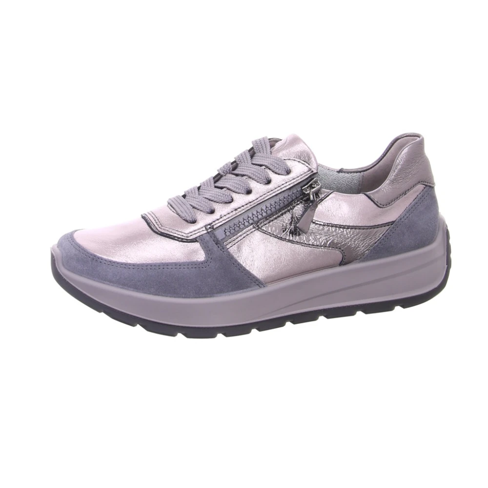 ara Casual Leren Zip Sneaker Dames Schoenen Paars