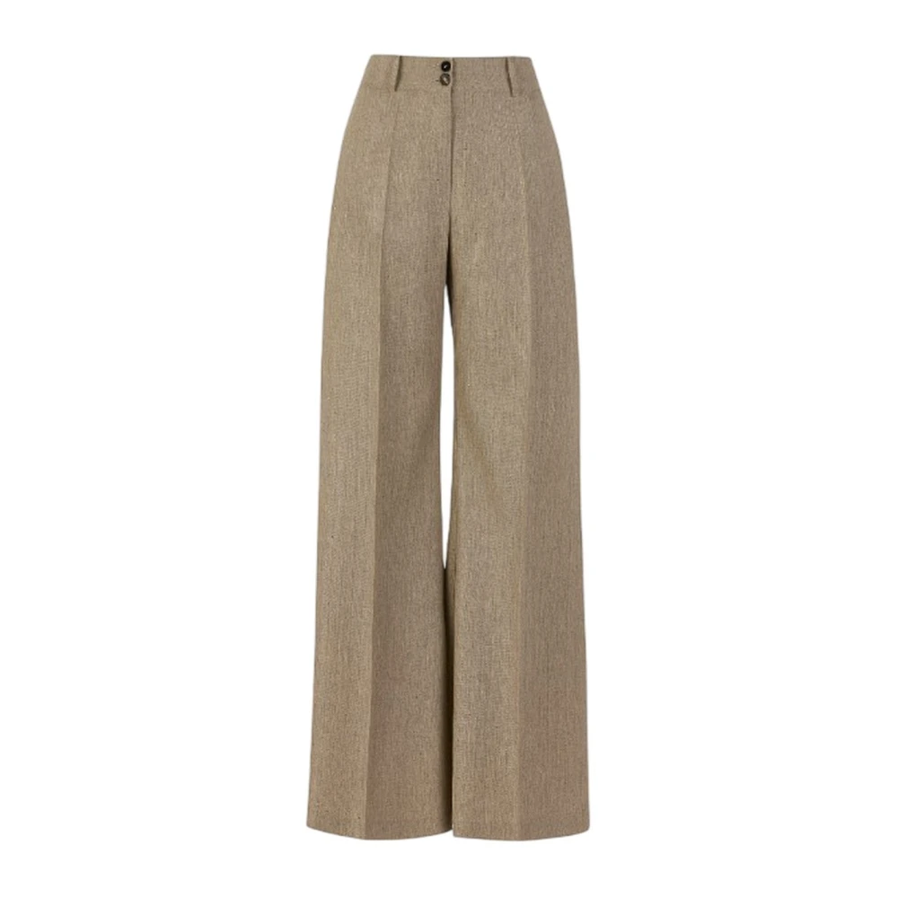 D.exterior Women's Brown Wide Trousers