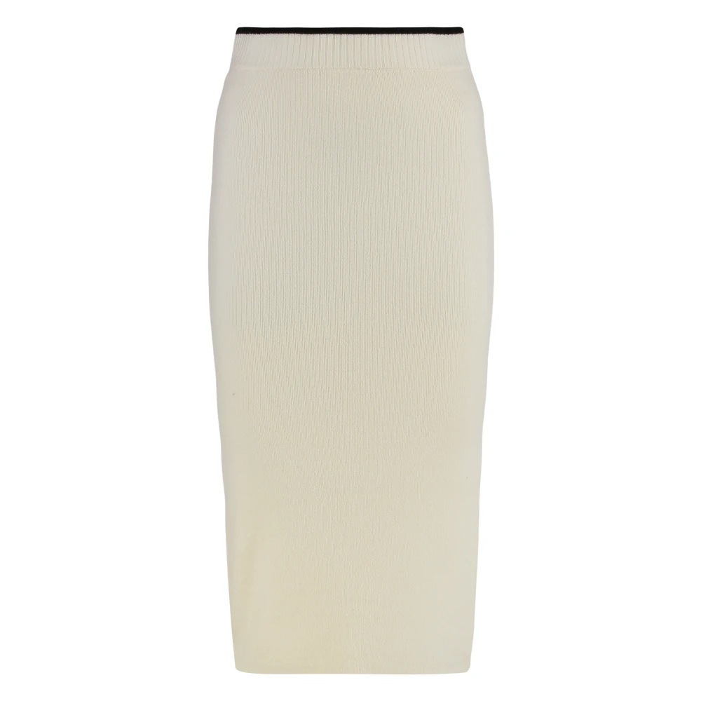 Pinko Vrouw Wit Rokken Dames, M, Wol, Nuova Guinea Ribgebreide Rok