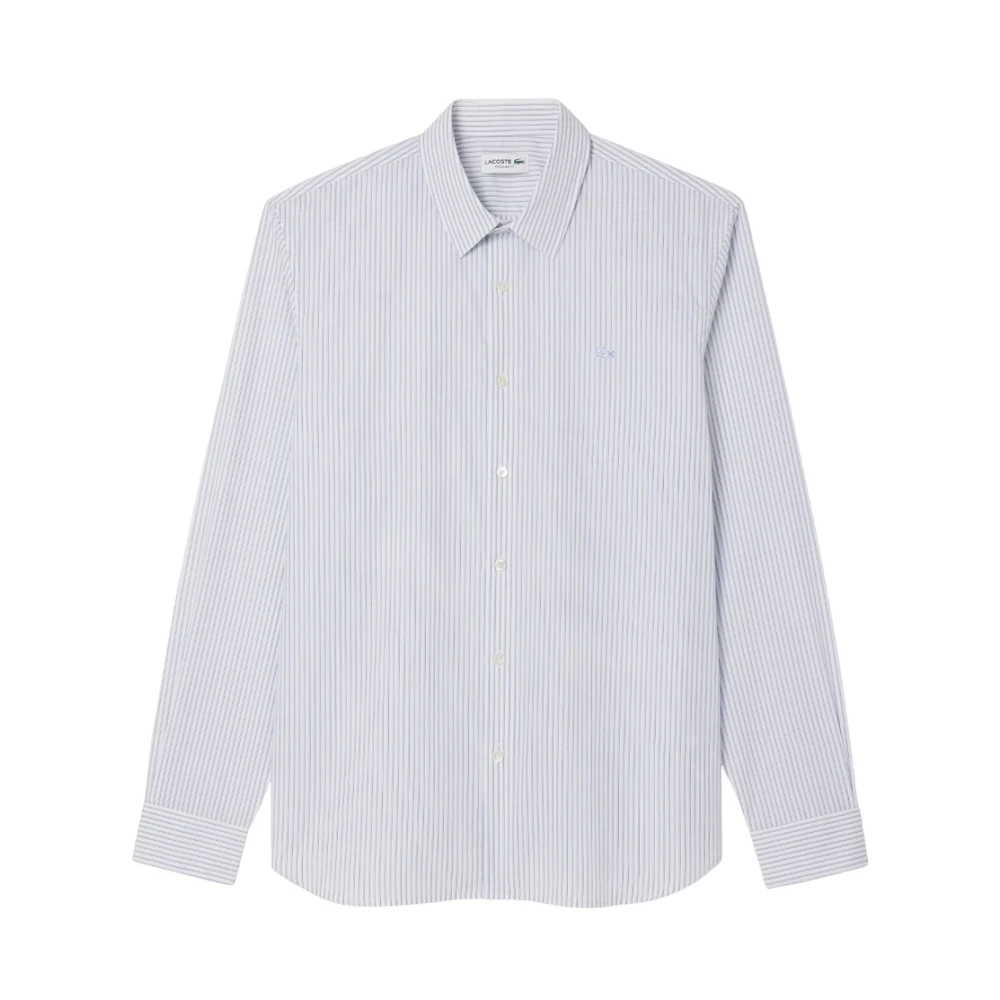 Lacoste Blue Casual Shirts, Male, 5XL, Regular Fit Striped Poplin Shirt
