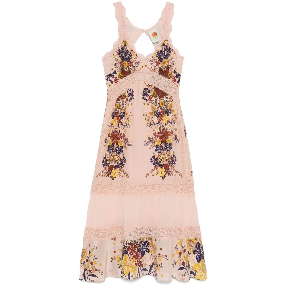Farm Rio Roze Mouwloze Jurk Pink Dames