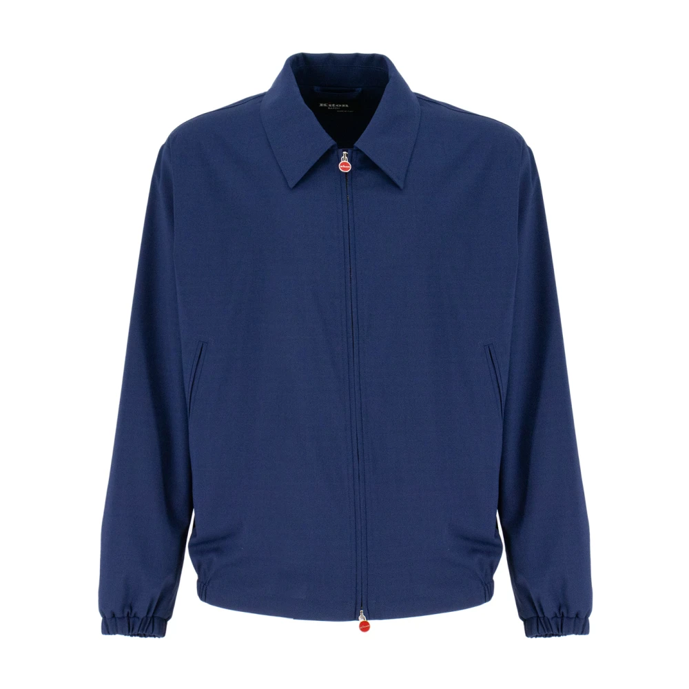 Kiton Klassieke Wolmix Ritsjas Blue Heren