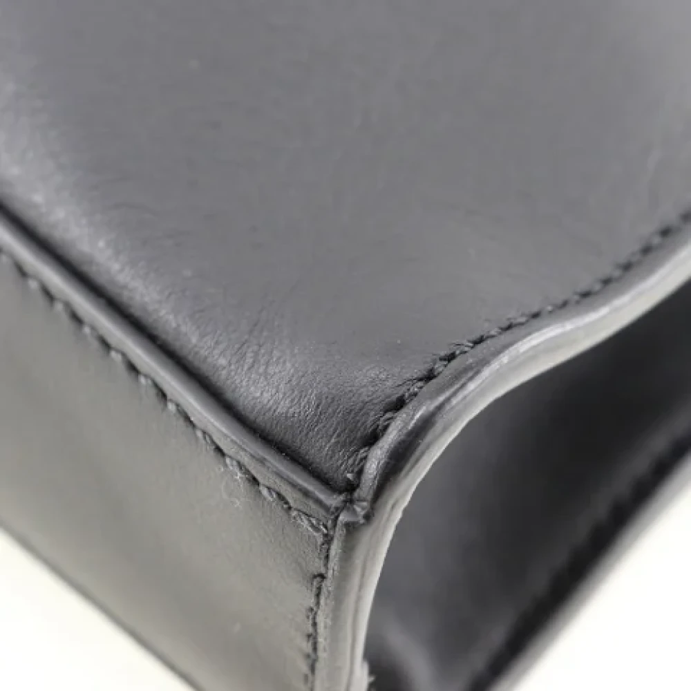 Fendi Vintage Pre-owned Leather briefcases Black Dames