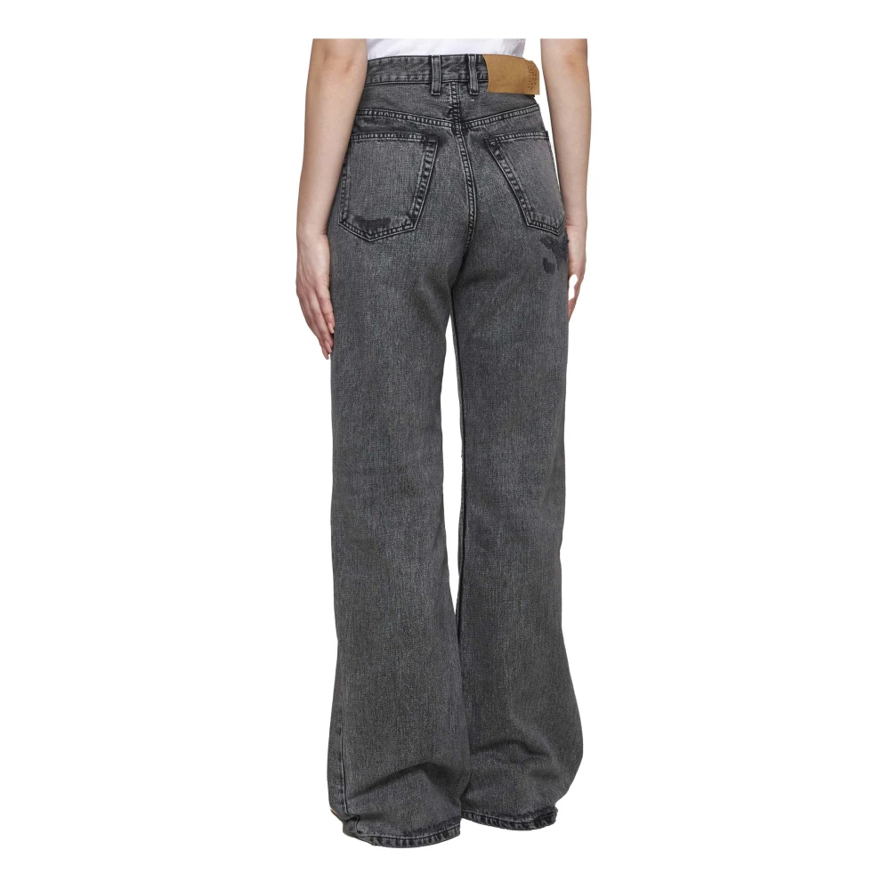 MM6 Maison Margiela High-Rise Wide Jeans Black Dames