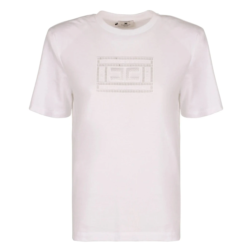 Elisabetta Franchi Gesso T-shirt voor vrouwen Pink Dames