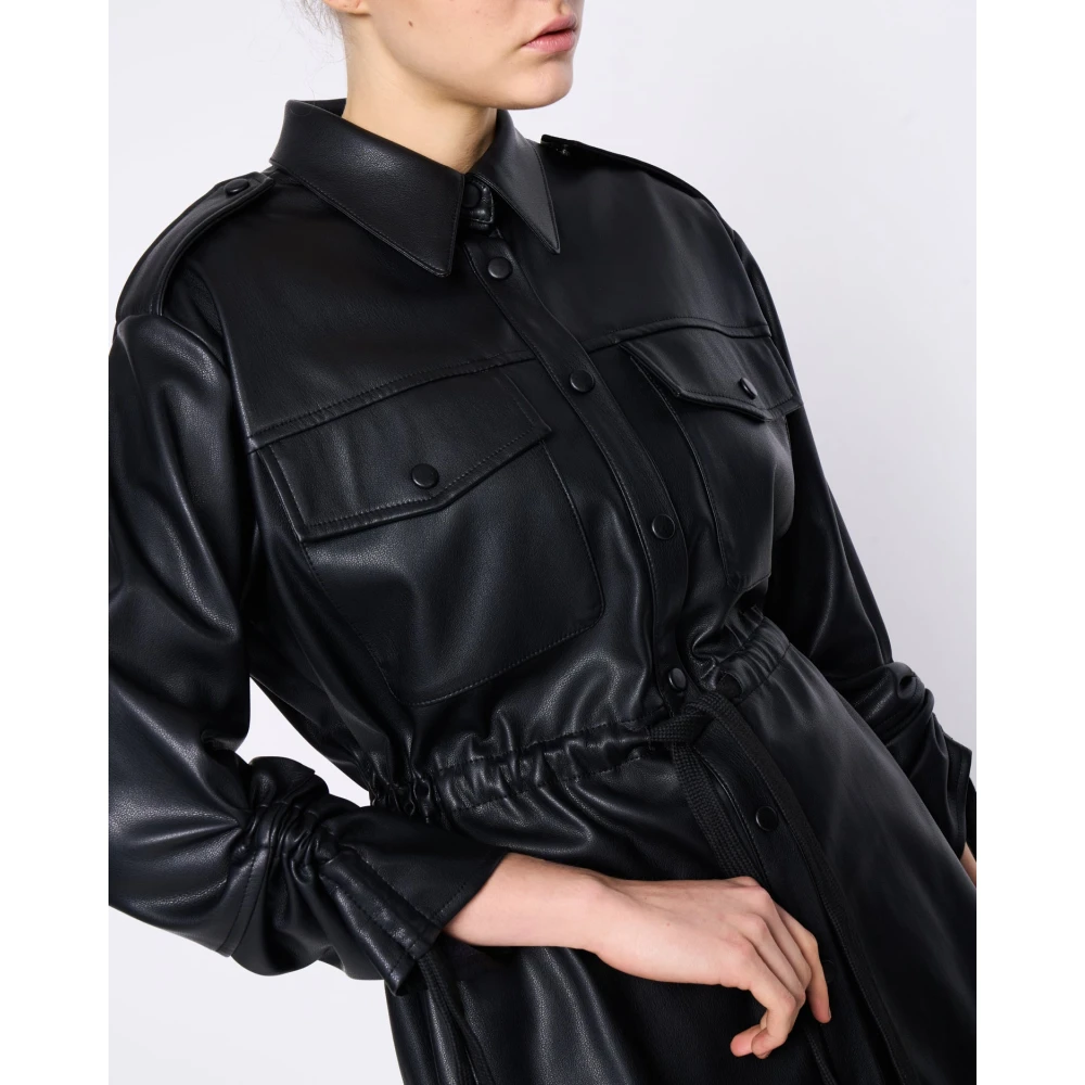 Silvian Heach Shirt van eco-leer Black Dames