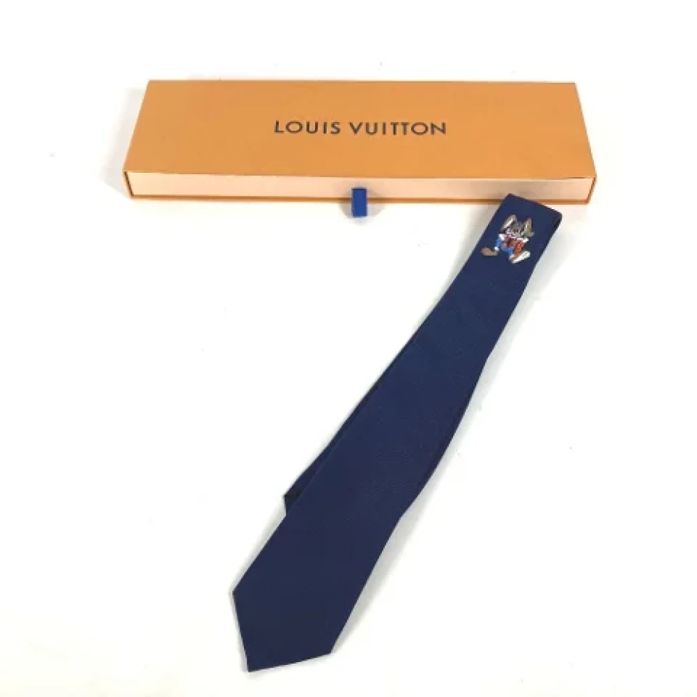 Louis Vuitton Vintage Pre-owned Silk home-office Blue Dames