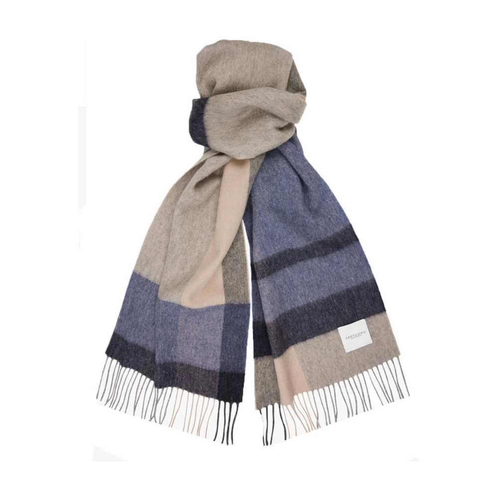 Profuomo Lamswol Off White Shawl Sjaal Multicolor Heren