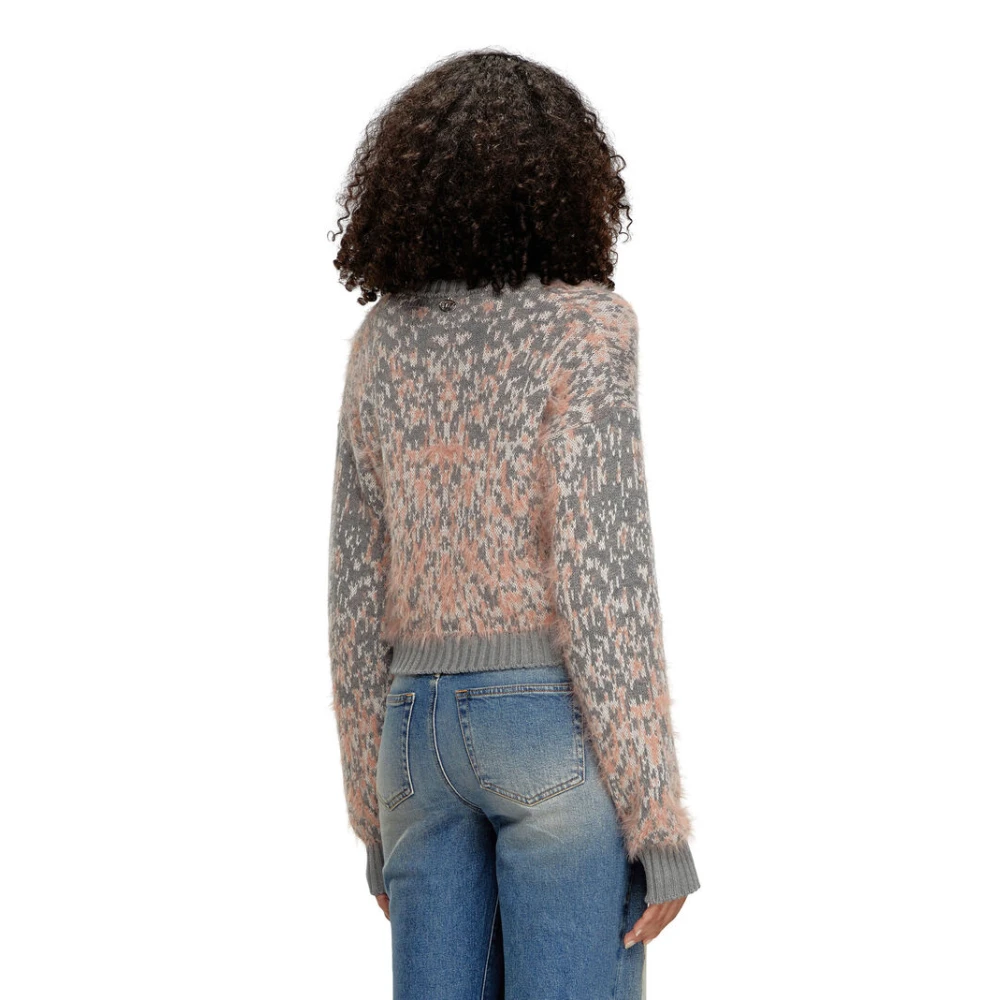 Diesel Gezellige V-hals Gebreide Trui Gray Dames