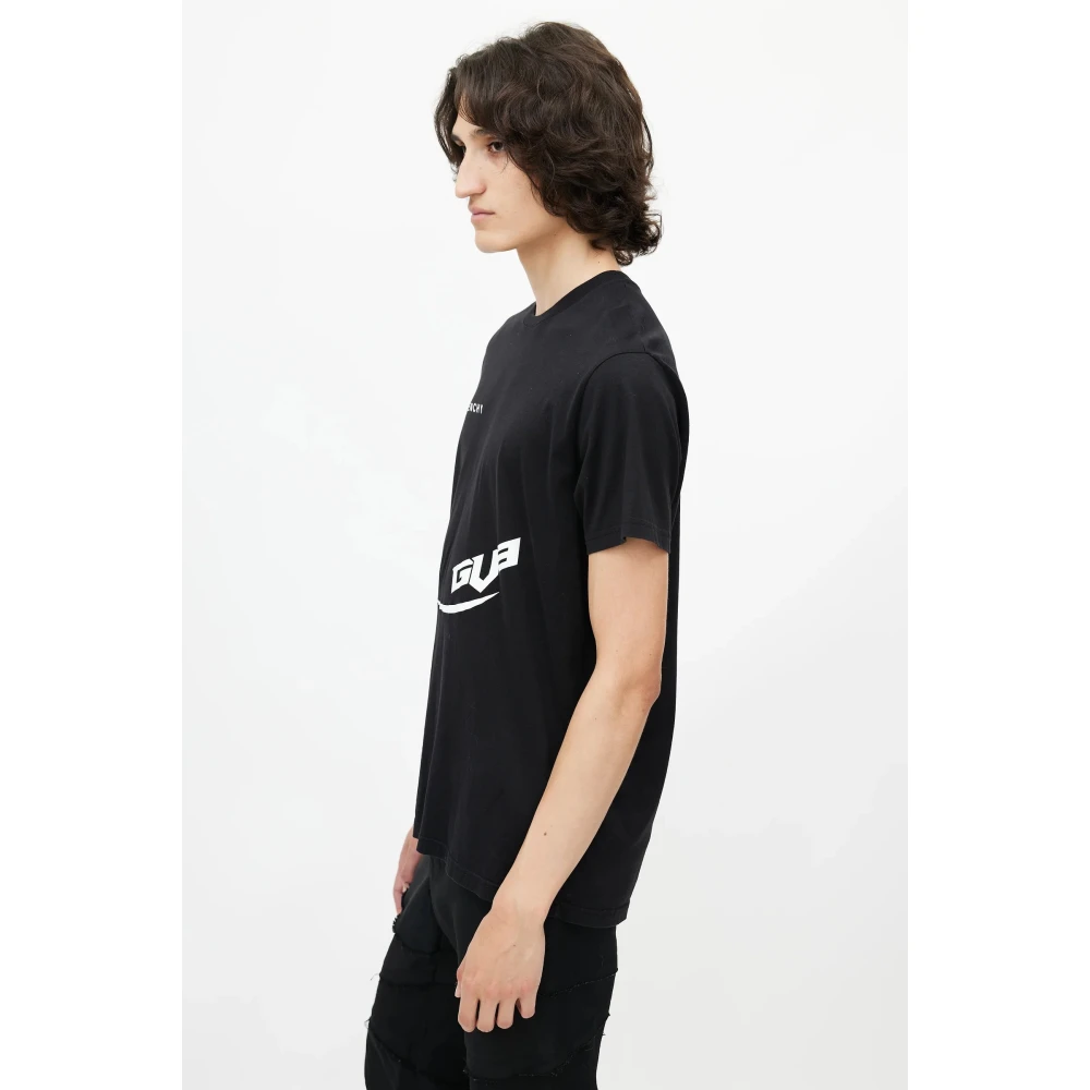 Givenchy Logo Bedrukt T-shirt in Zwart Black Heren