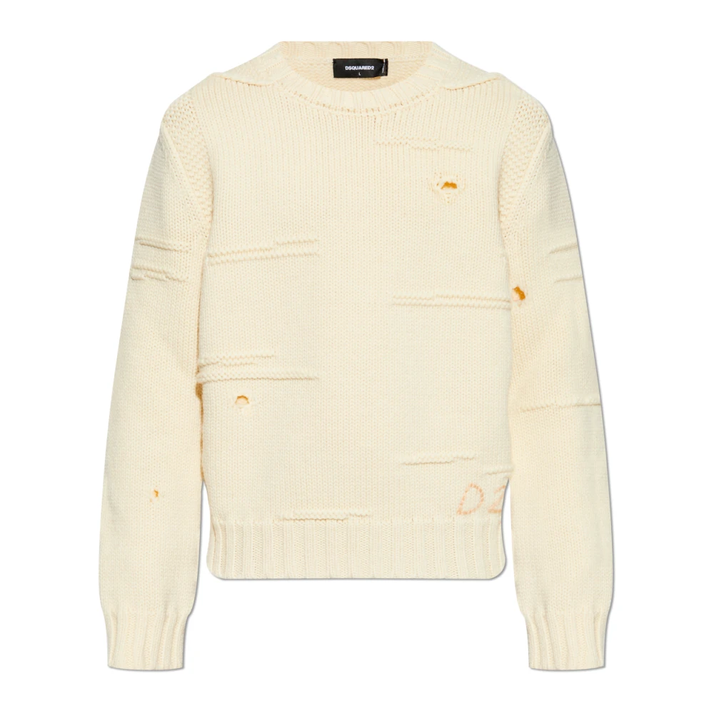 Dsquared2 Wollen trui Beige Heren