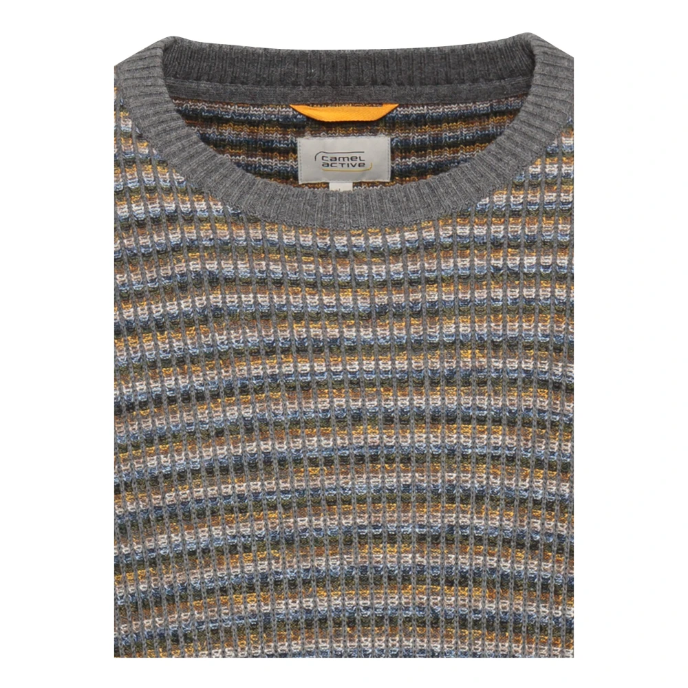 camel active Gestreepte Gebreide Trui Brown Heren